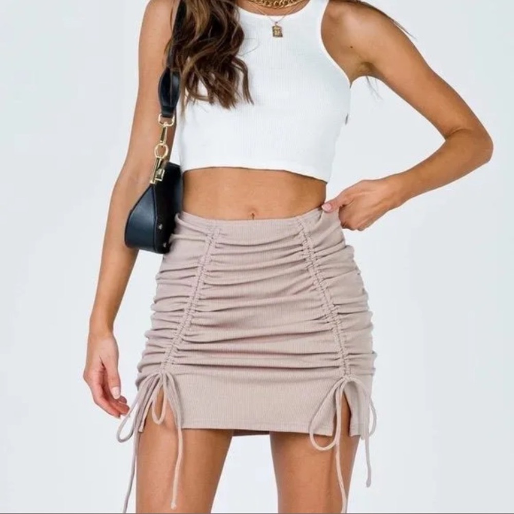 Princess Polly Drawstring Nude
Beige Mini Skirt Hazel
